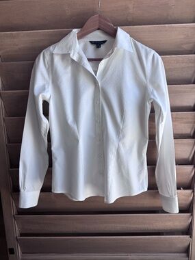 White Button-Down Long Sleeve Women's Shirt